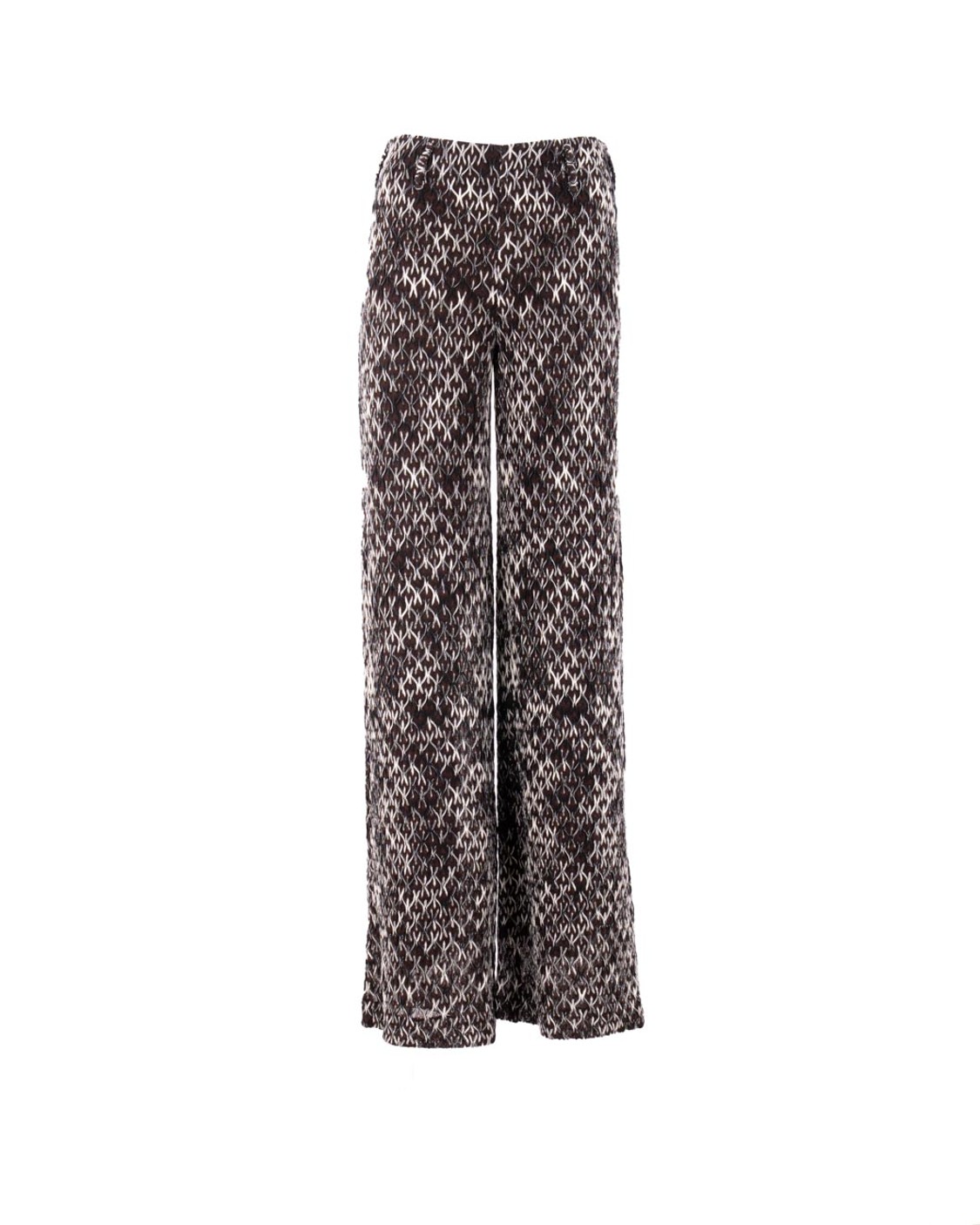 shop MISSONI  Pantalone: Missoni pantalone palazzo in pizzo fiammato.
Pantalone palazzo.
Lavorazione raschel in pizzo nervato fiammato.
Misto viscosa e lana.
Composizione: 54%Lana 46%Viscosa.
Fabbricato in Italia.. WI0Q BR012N-S80D number 2077123